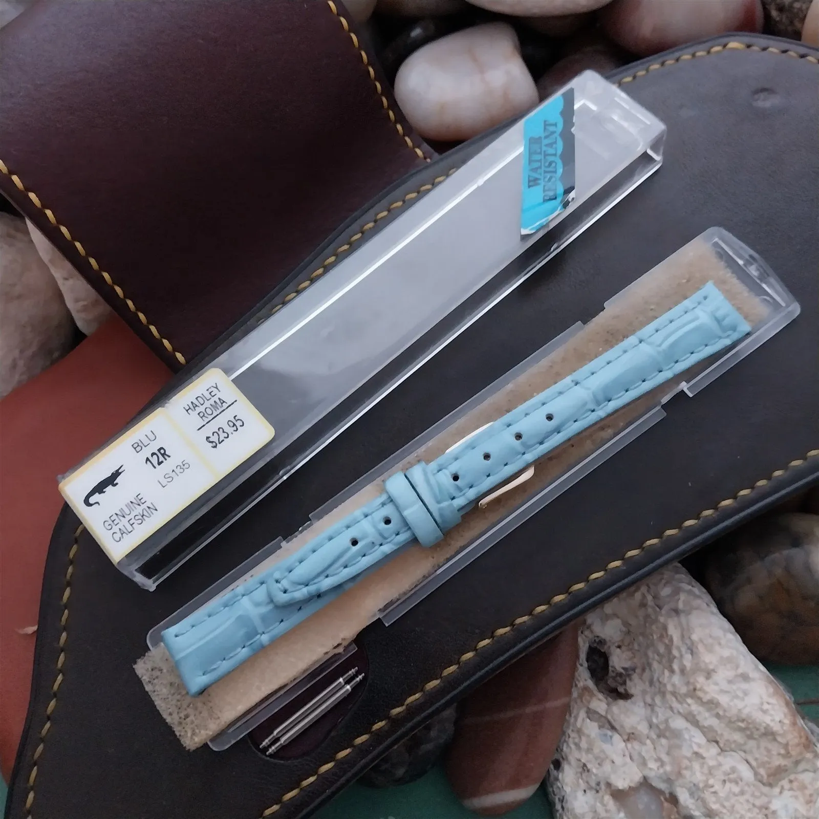 12mm Hadley Roma Blue Alligator-Grain Leather Ladies Unused Watch Band