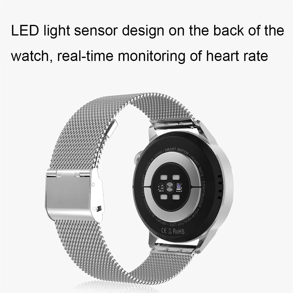 1.36 Inch Hd Screen Smart Call Watch With Nfc Function - Black Silicone
