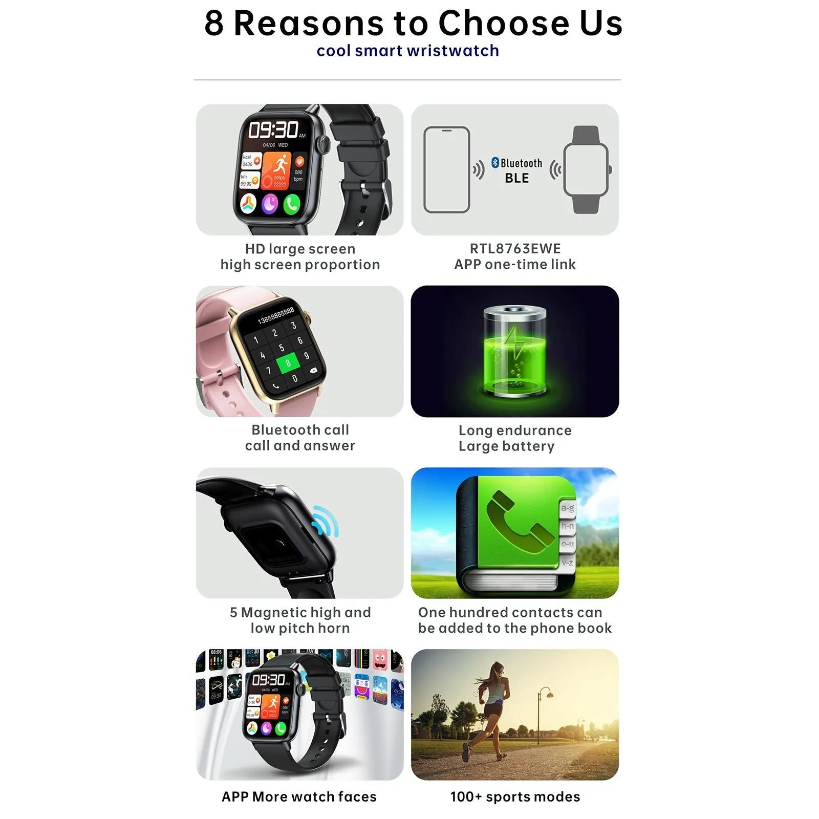 1.83 Inch Bt5.2 Smart Sport Watch Support Sleep / Heart Rate / Blood Oxygen / Temperature / Blood Pressure Health Monitor