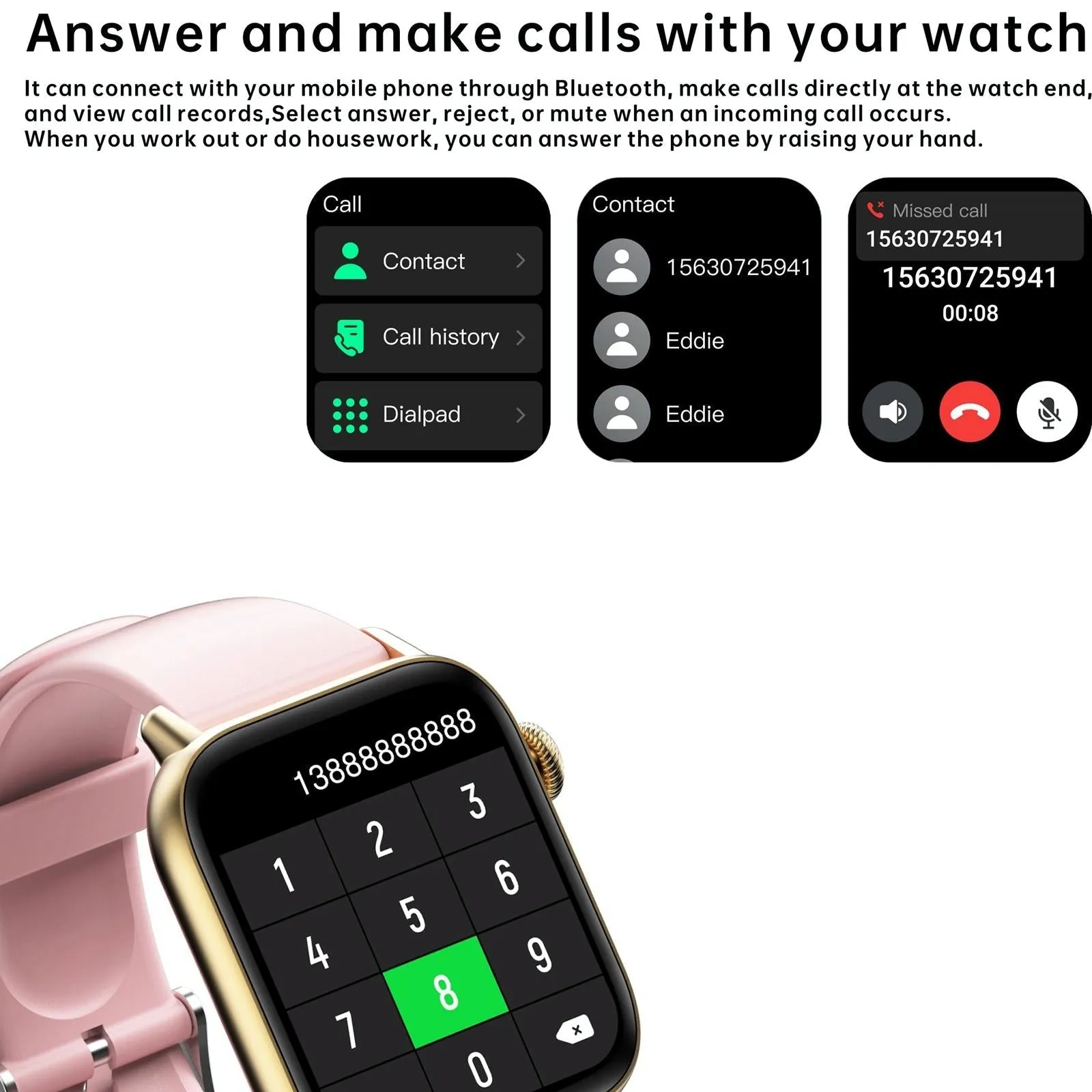 1.83 Inch Bt5.2 Smart Sport Watch Support Sleep / Heart Rate / Blood Oxygen / Temperature / Blood Pressure Health Monitor
