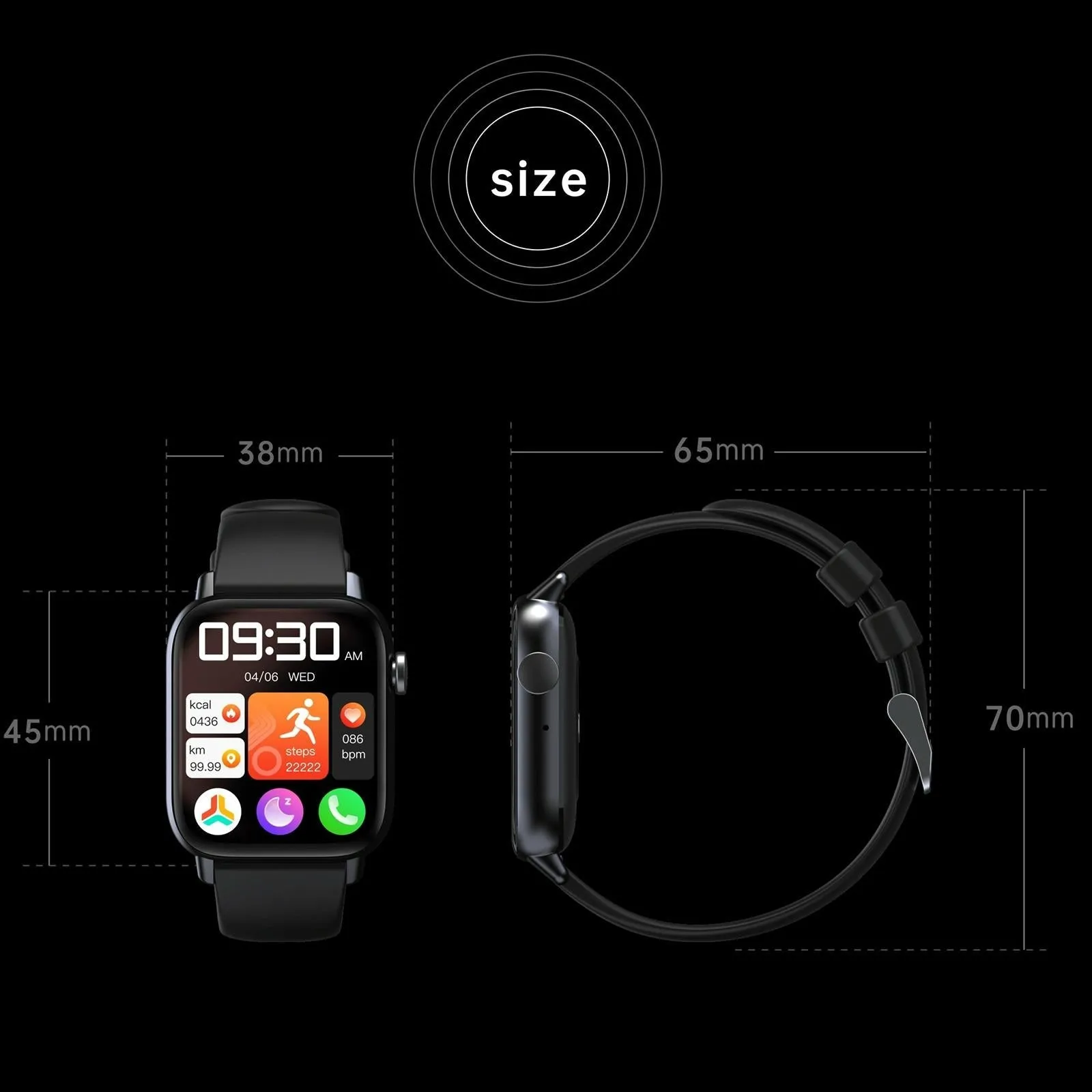 1.83 Inch Bt5.2 Smart Sport Watch Support Sleep / Heart Rate / Blood Oxygen / Temperature / Blood Pressure Health Monitor