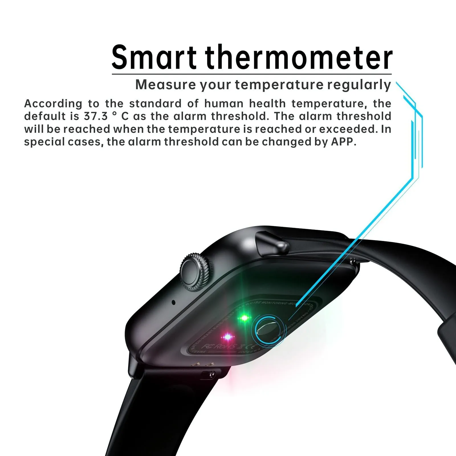 1.83 Inch Bt5.2 Smart Sport Watch Support Sleep / Heart Rate / Blood Oxygen / Temperature / Blood Pressure Health Monitor