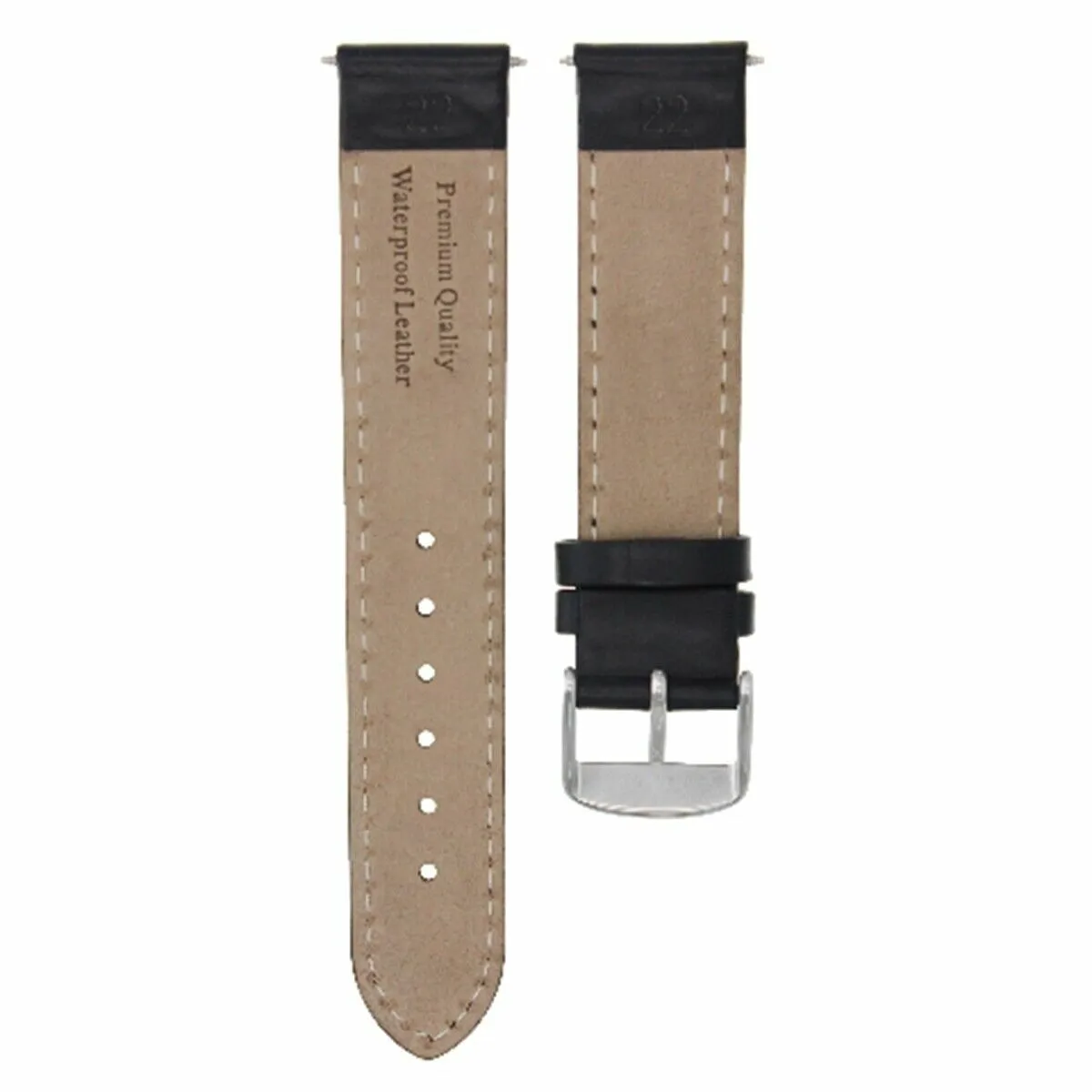 18MM SMOOTH LEATHER STRAP BAND FOR BREITLING PILOT WATCH WATERPROOF D/BROWN WS