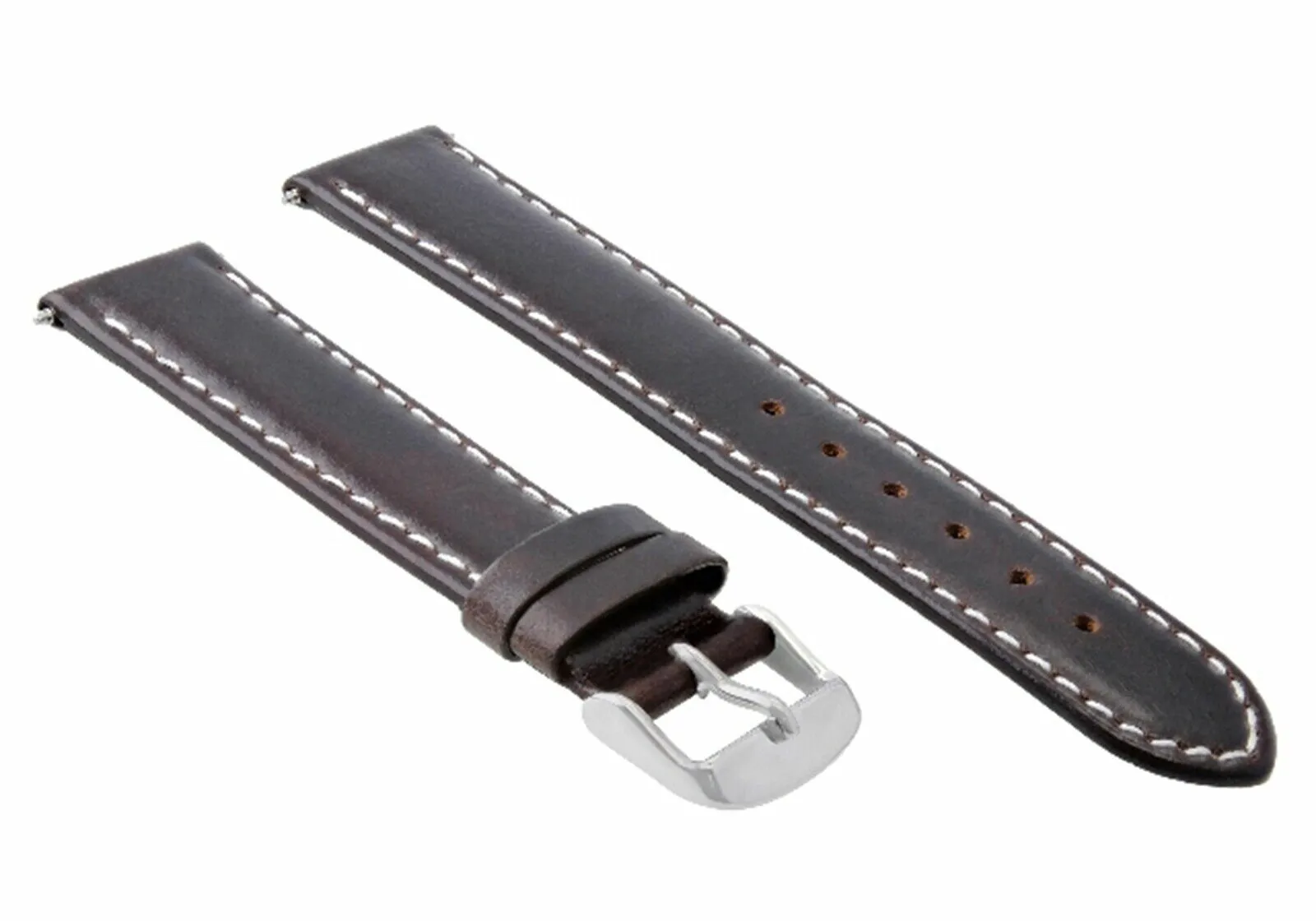 18MM SMOOTH LEATHER STRAP BAND FOR BREITLING PILOT WATCH WATERPROOF D/BROWN WS