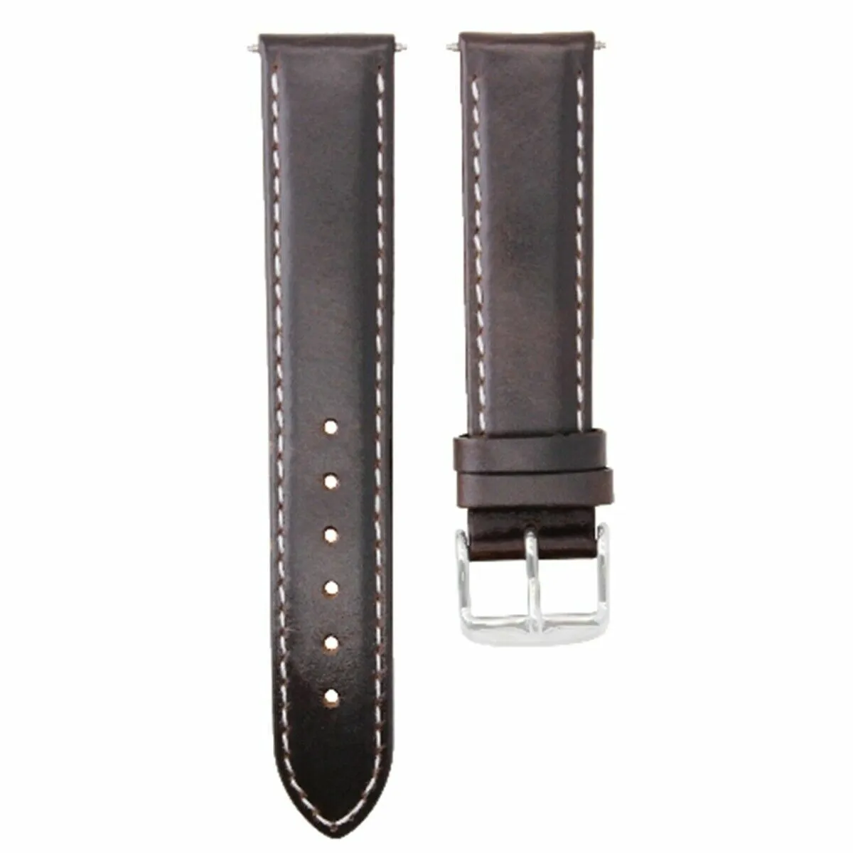 18MM SMOOTH LEATHER STRAP BAND FOR BREITLING PILOT WATCH WATERPROOF D/BROWN WS