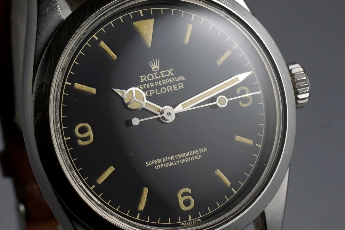 1960 Rolex Explorer 1 1016 Gilt Chapter Ring Dial with Box and Papers