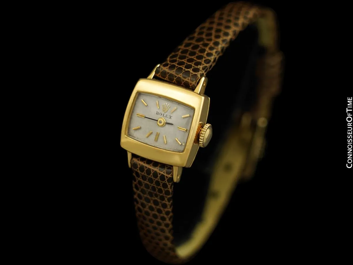 1966 Rolex Precision Pre-Cellini Vintage Ladies "TV" Shaped Watch, Ref. 2629 - 18K Gold