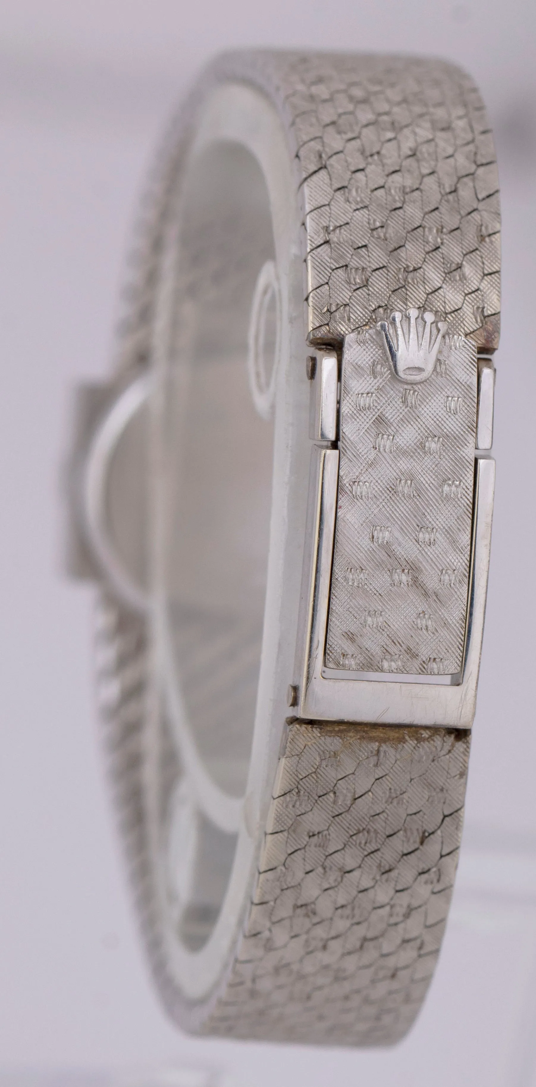 1970 Ladies Rolex Precision Cocktail 18K White Gold 16mm Diamond Watch 3170