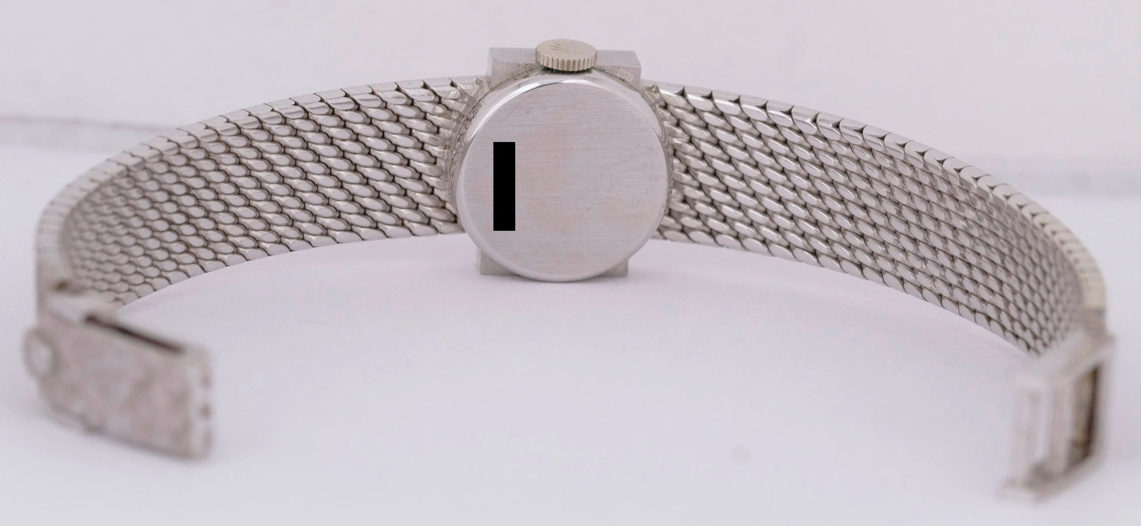 1970 Ladies Rolex Precision Cocktail 18K White Gold 16mm Diamond Watch 3170