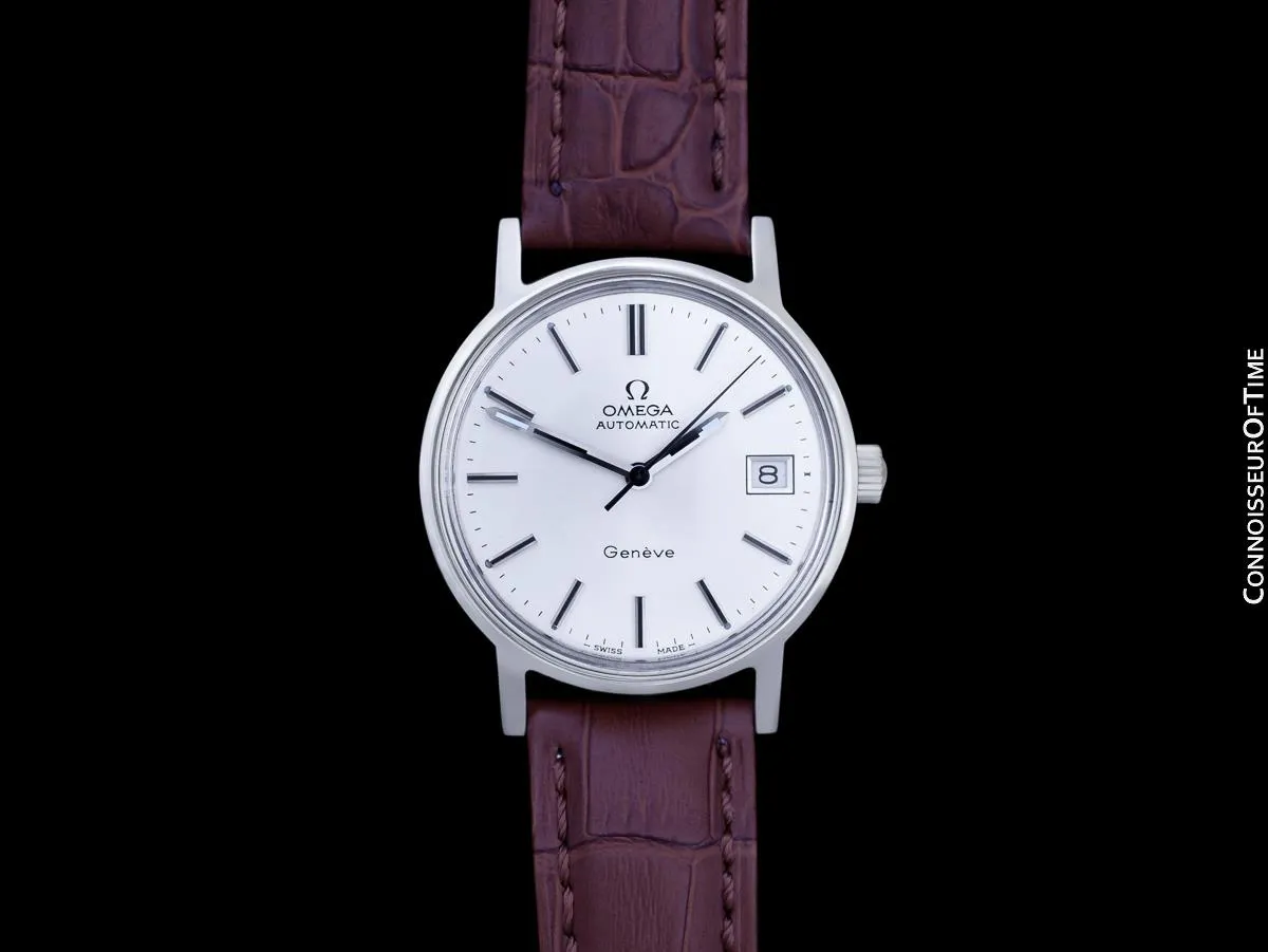 1976 Omega Geneve Vintage Mens Automatic Stainless Steel Watch - Papers
