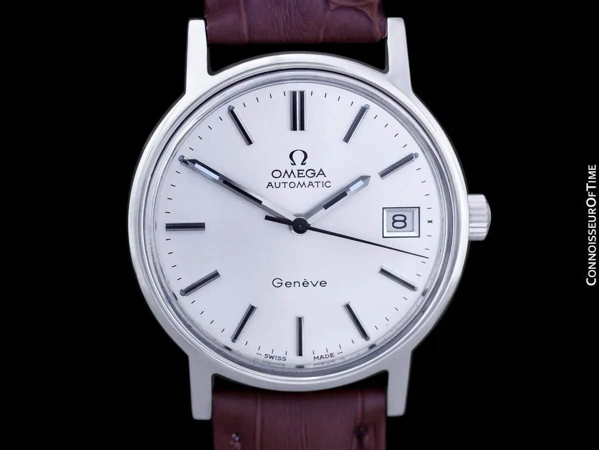 1976 Omega Geneve Vintage Mens Automatic Stainless Steel Watch - Papers