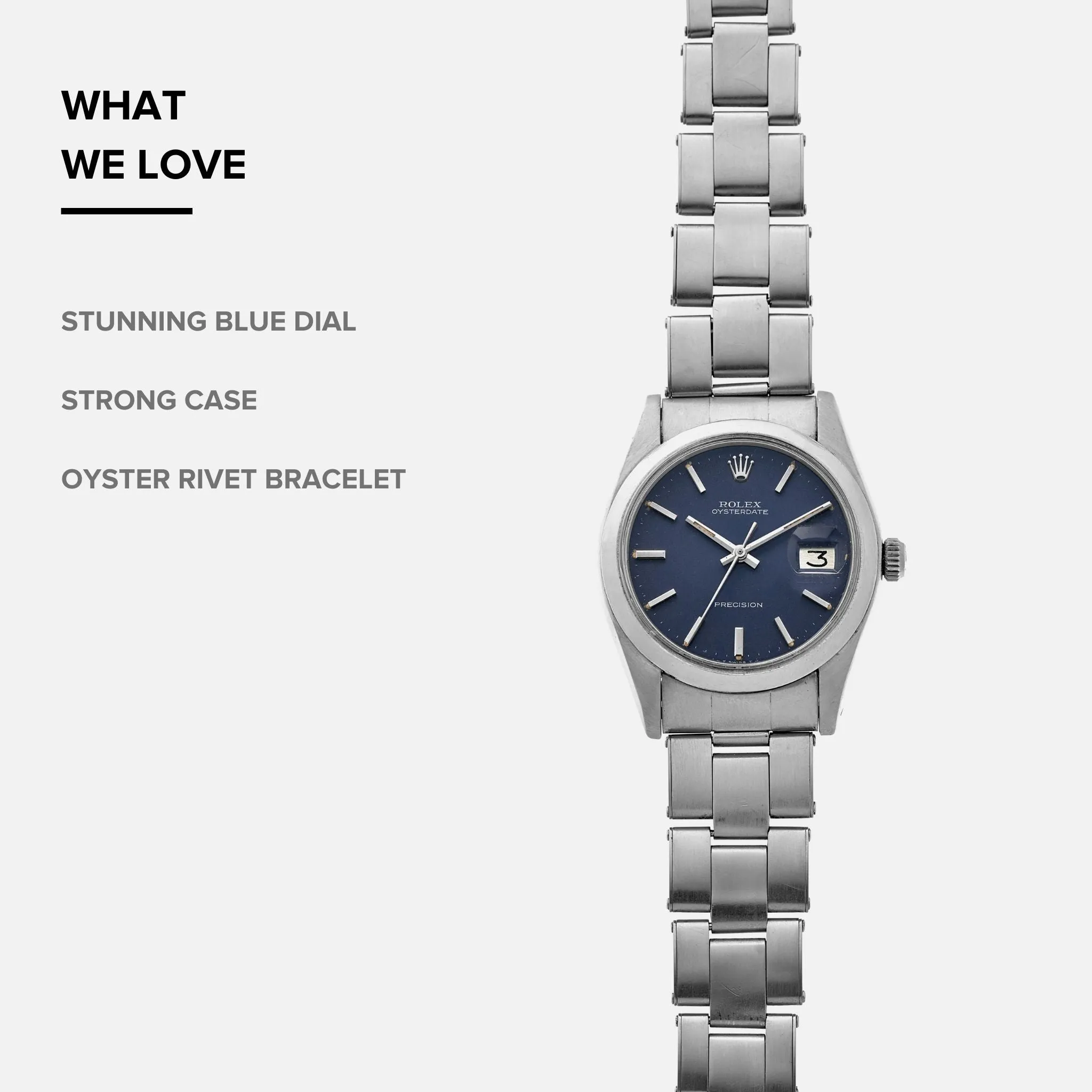 1978 Rolex Oysterdate Precision Ref. 6694 With Blue Dial