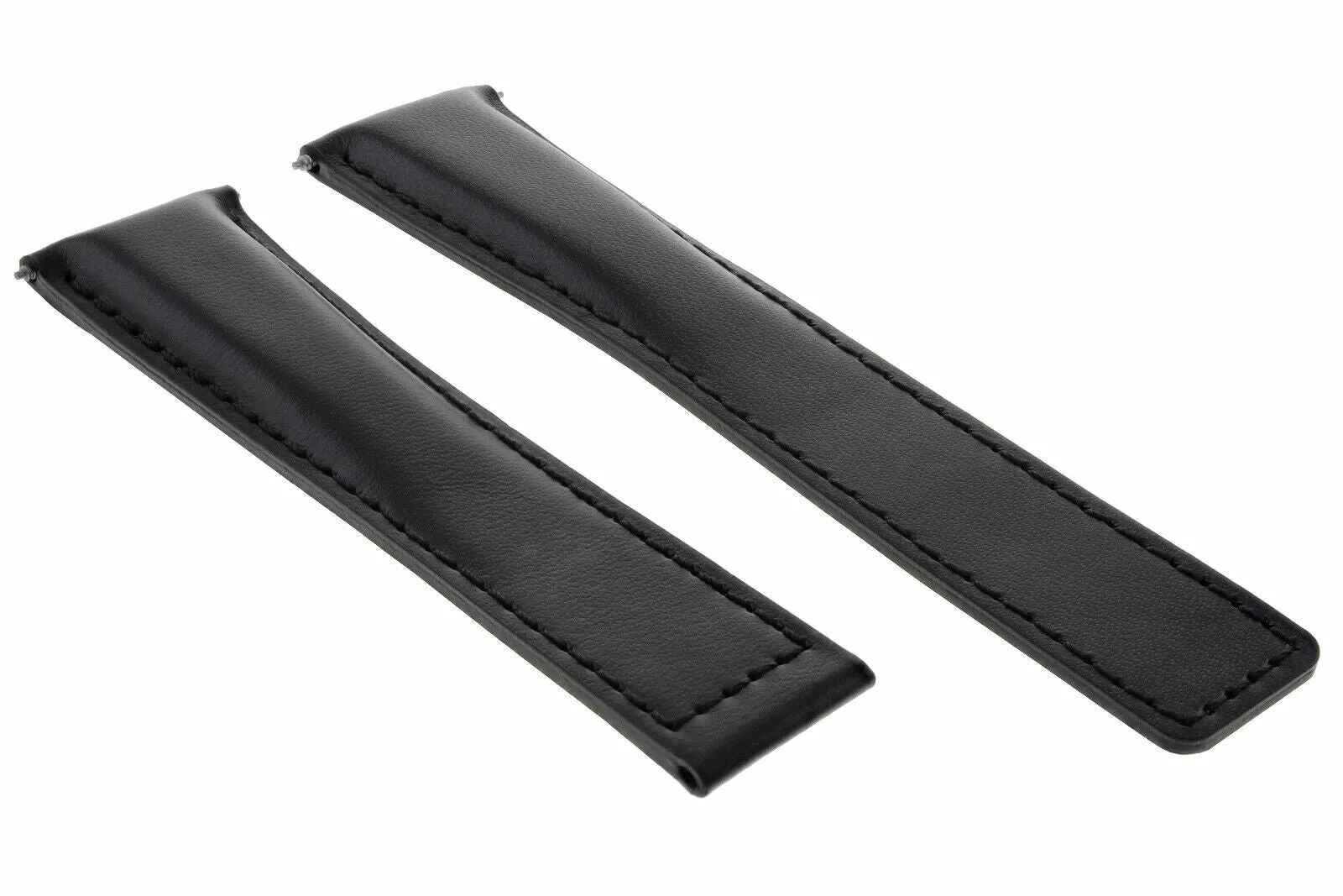 19MM LEATHER WATCH STRAP BAND CLASP FOR TAG HEUER CARRERA MONACO TWIN TIME BLACK