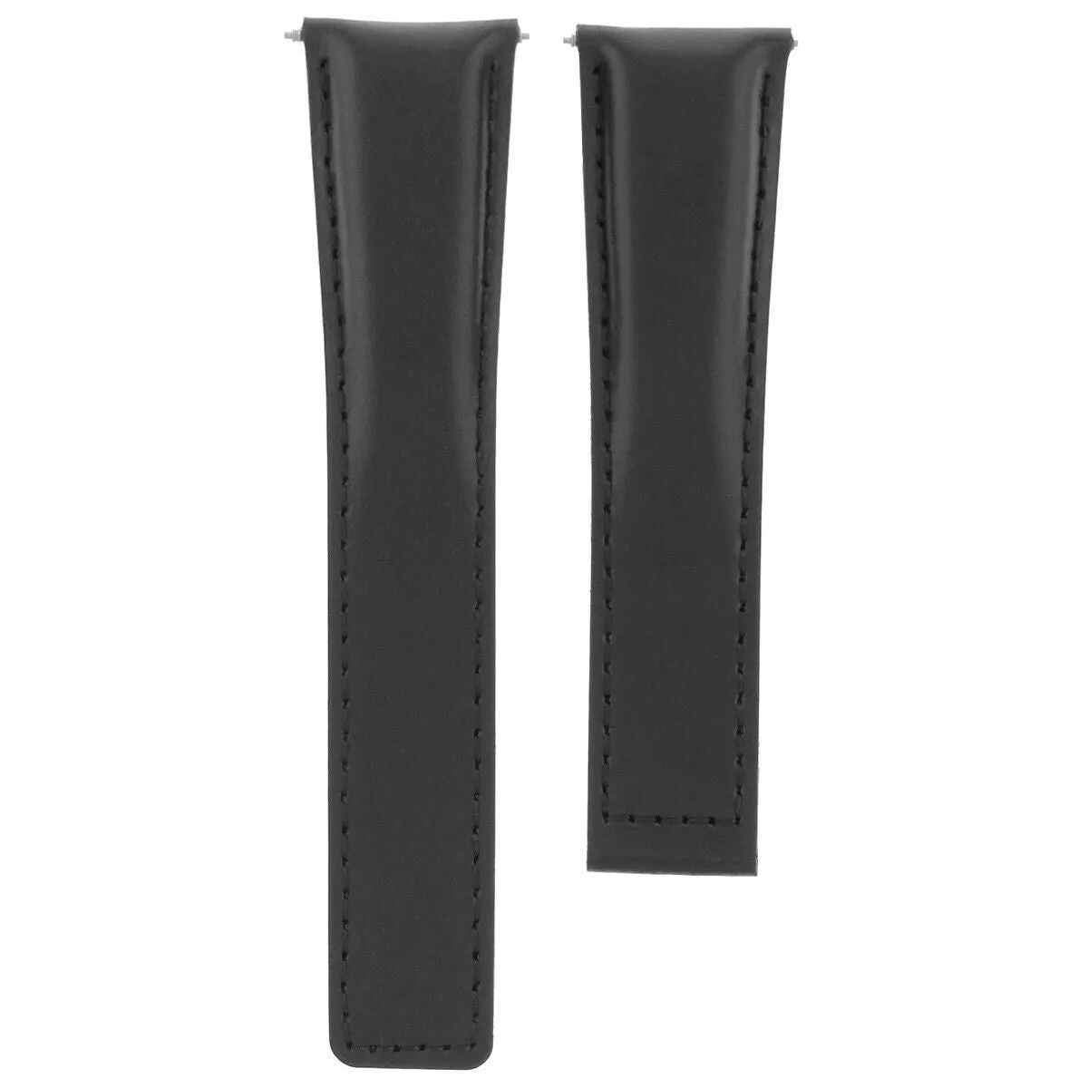 19MM LEATHER WATCH STRAP BAND CLASP FOR TAG HEUER CARRERA MONACO TWIN TIME BLACK