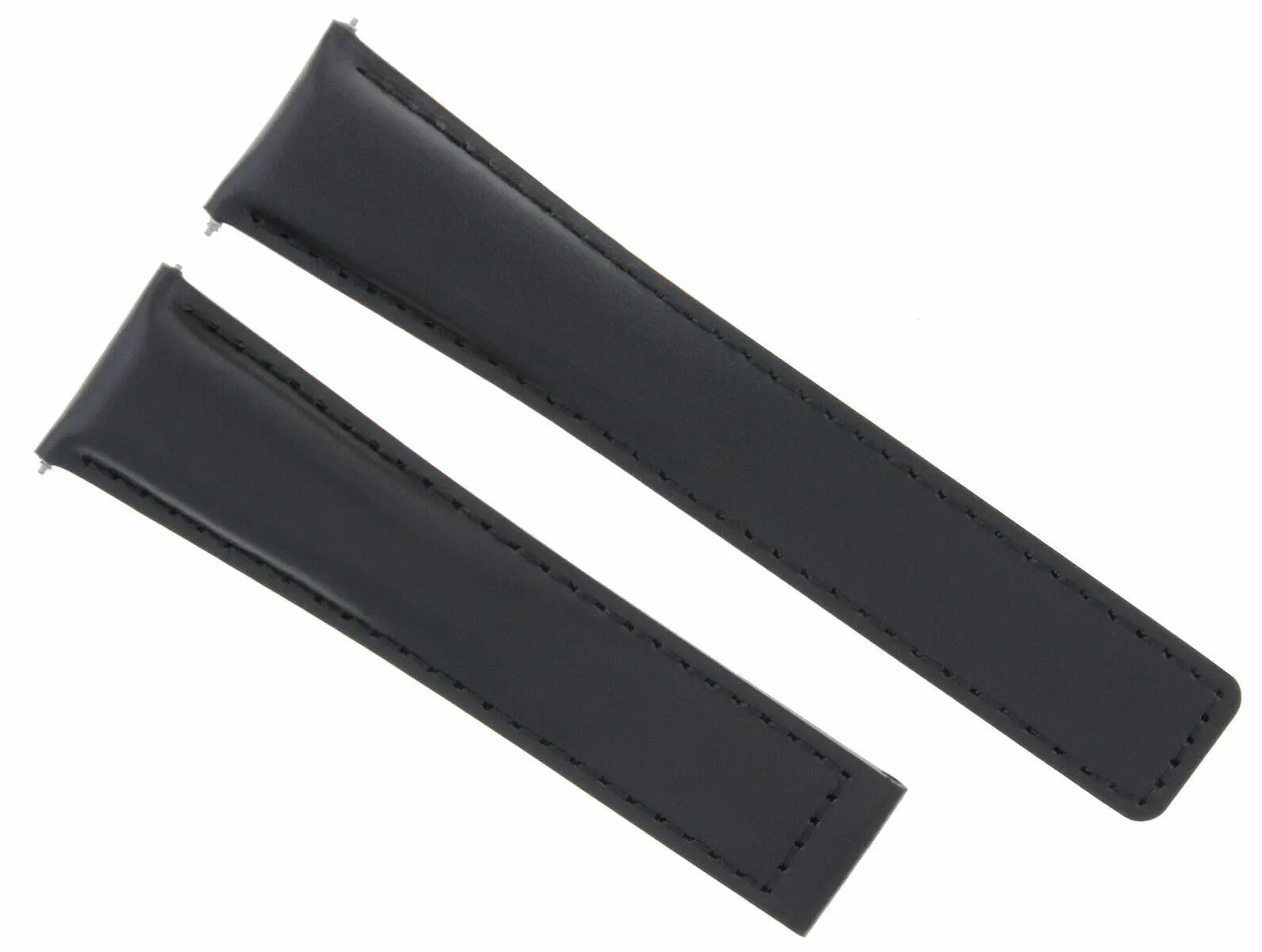 19MM LEATHER WATCH STRAP BAND CLASP FOR TAG HEUER CARRERA MONACO TWIN TIME BLACK
