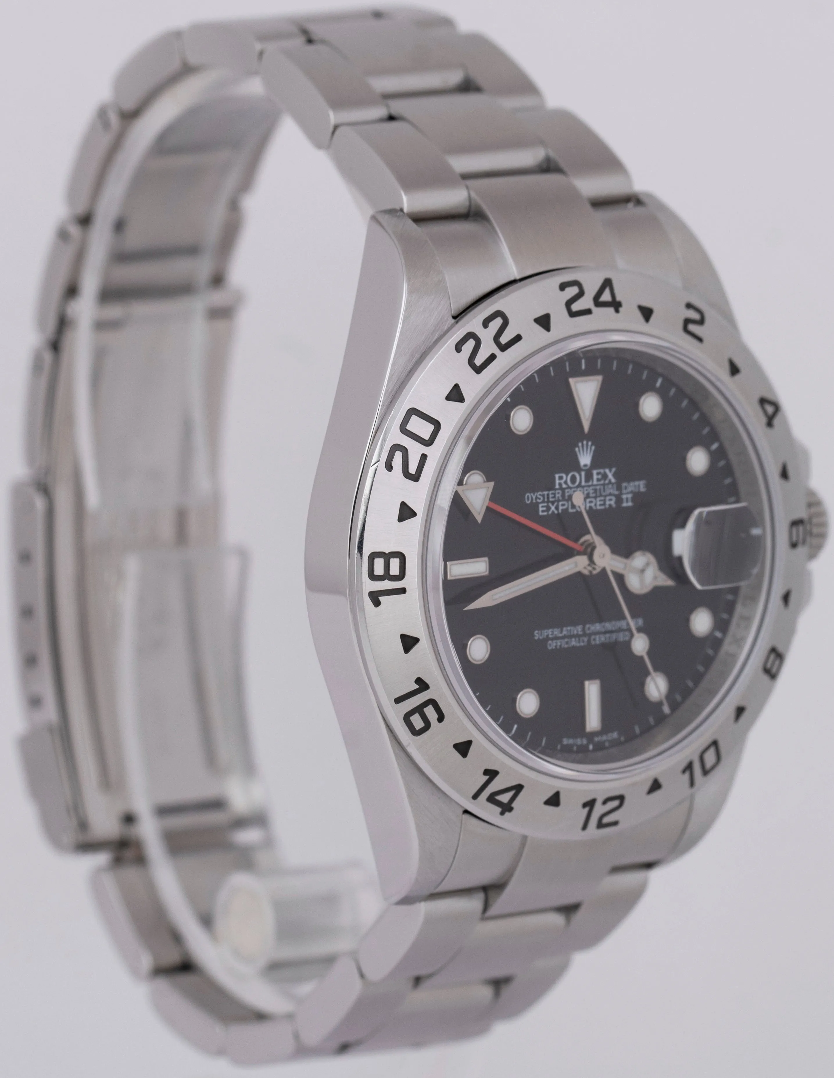 2009 PAPERS Rolex Explorer II Black REHAUT 40mm 3186 Steel GMT Watch 16570 B P