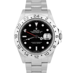 2009 PAPERS Rolex Explorer II Black REHAUT 40mm 3186 Steel GMT Watch 16570 B P