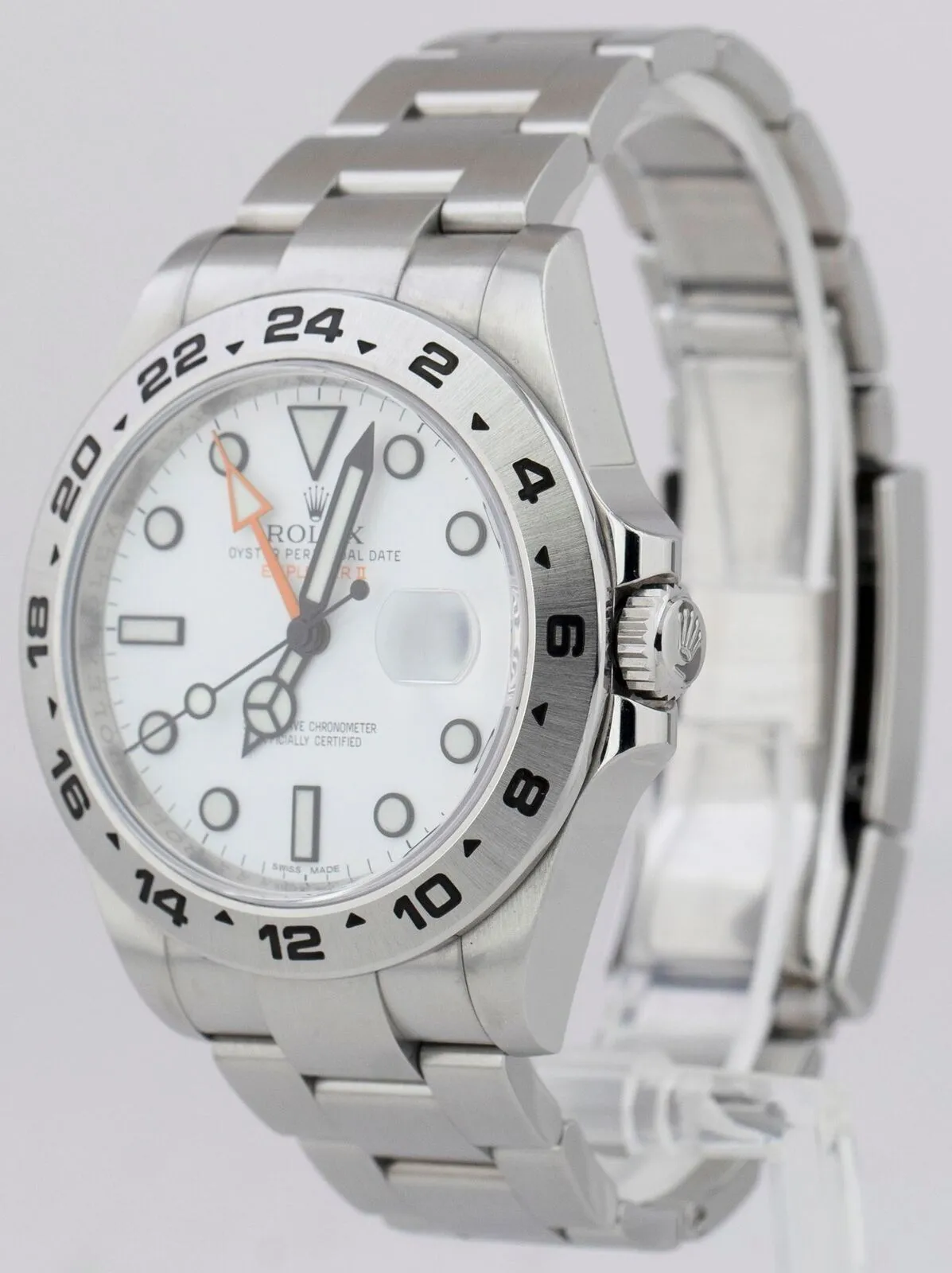 2020 Rolex Explorer II White Orange Steel PAPERS 42mm GMT Date Watch 216570 B P