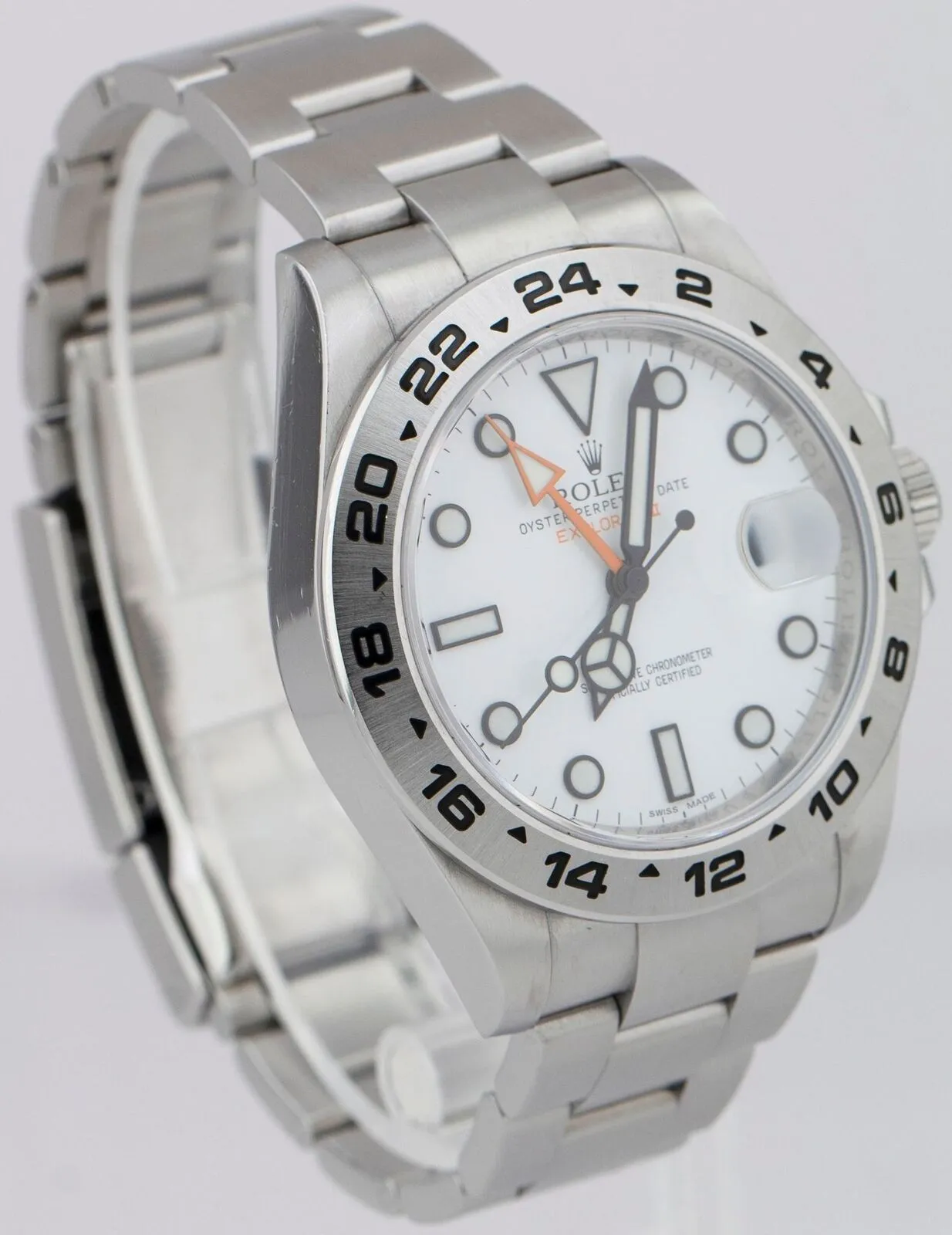 2020 Rolex Explorer II White Orange Steel PAPERS 42mm GMT Date Watch 216570 B P