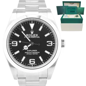 2021 Rolex Explorer I Black 39mm 3-6-9 MK2 FULL LUME Watch 214270 B&P NEW CARD