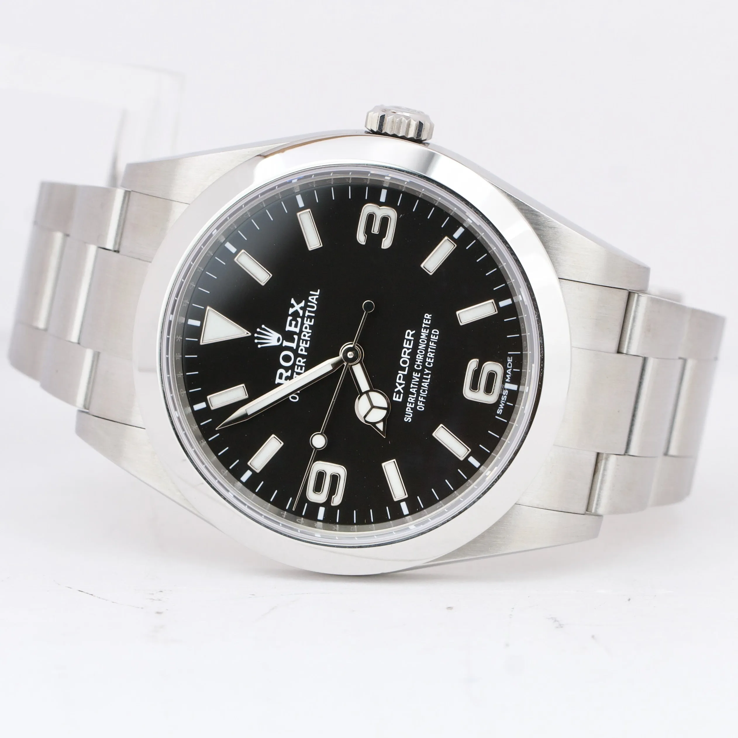 2021 Rolex Explorer I Black 39mm 3-6-9 MK2 FULL LUME Watch 214270 B&P NEW CARD