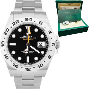 2021 Rolex Explorer II Black Stainless Steel 42mm Date Watch 226570 BOX CARD