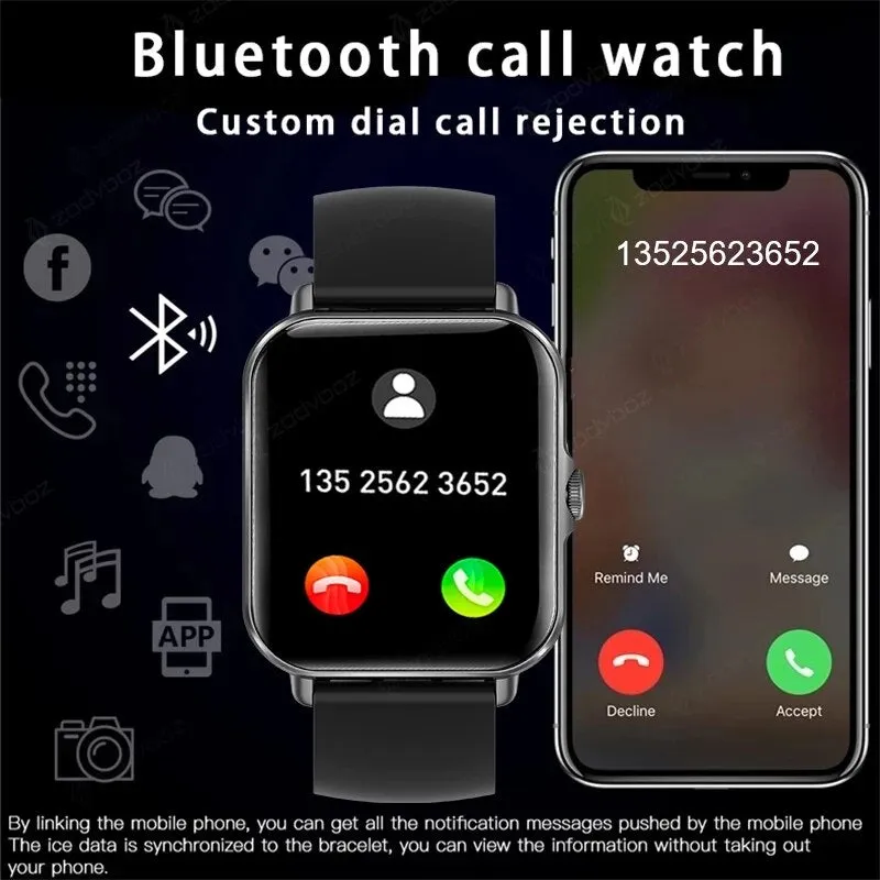 2022 New Bluetooth Answer Call Smart Watch Men Full Touch Dial Call Fitness Tracker IP67 Waterproof Smartwatch men women  Box