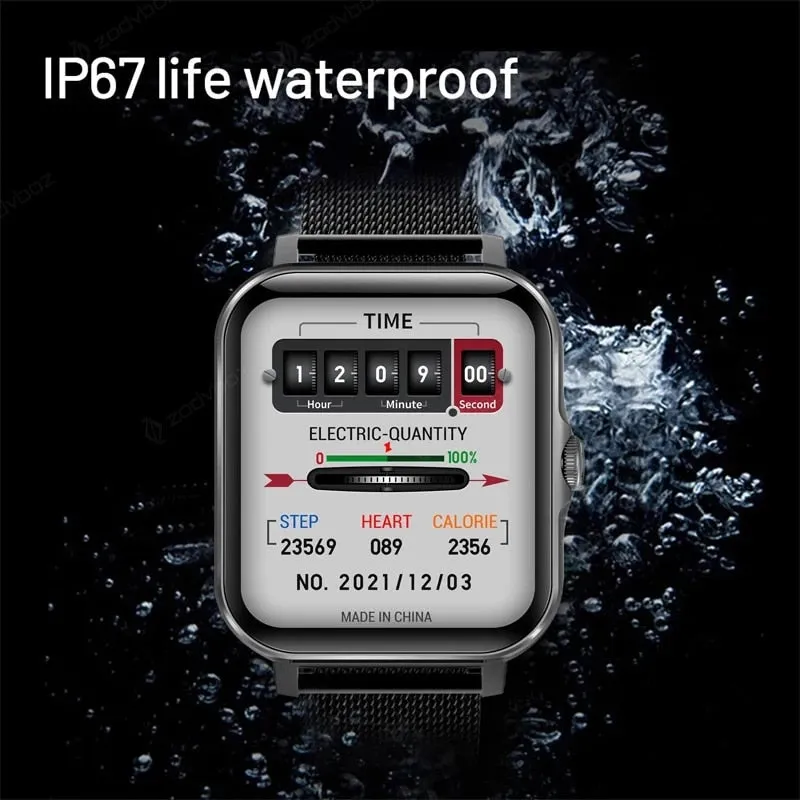 2022 New Bluetooth Answer Call Smart Watch Men Full Touch Dial Call Fitness Tracker IP67 Waterproof Smartwatch men women  Box