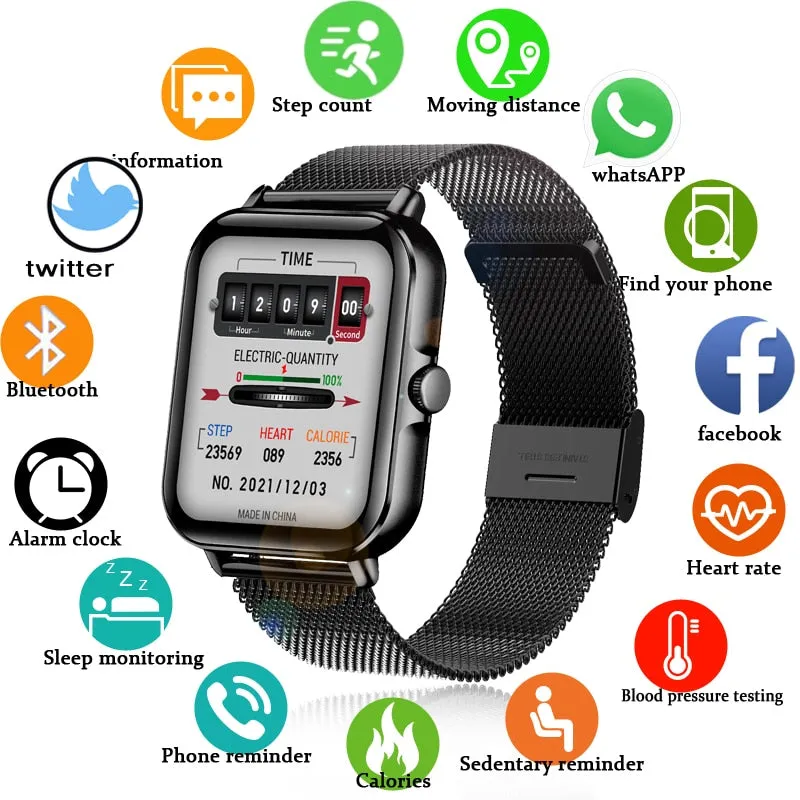 2022 New Bluetooth Answer Call Smart Watch Men Full Touch Dial Call Fitness Tracker IP67 Waterproof Smartwatch men women  Box
