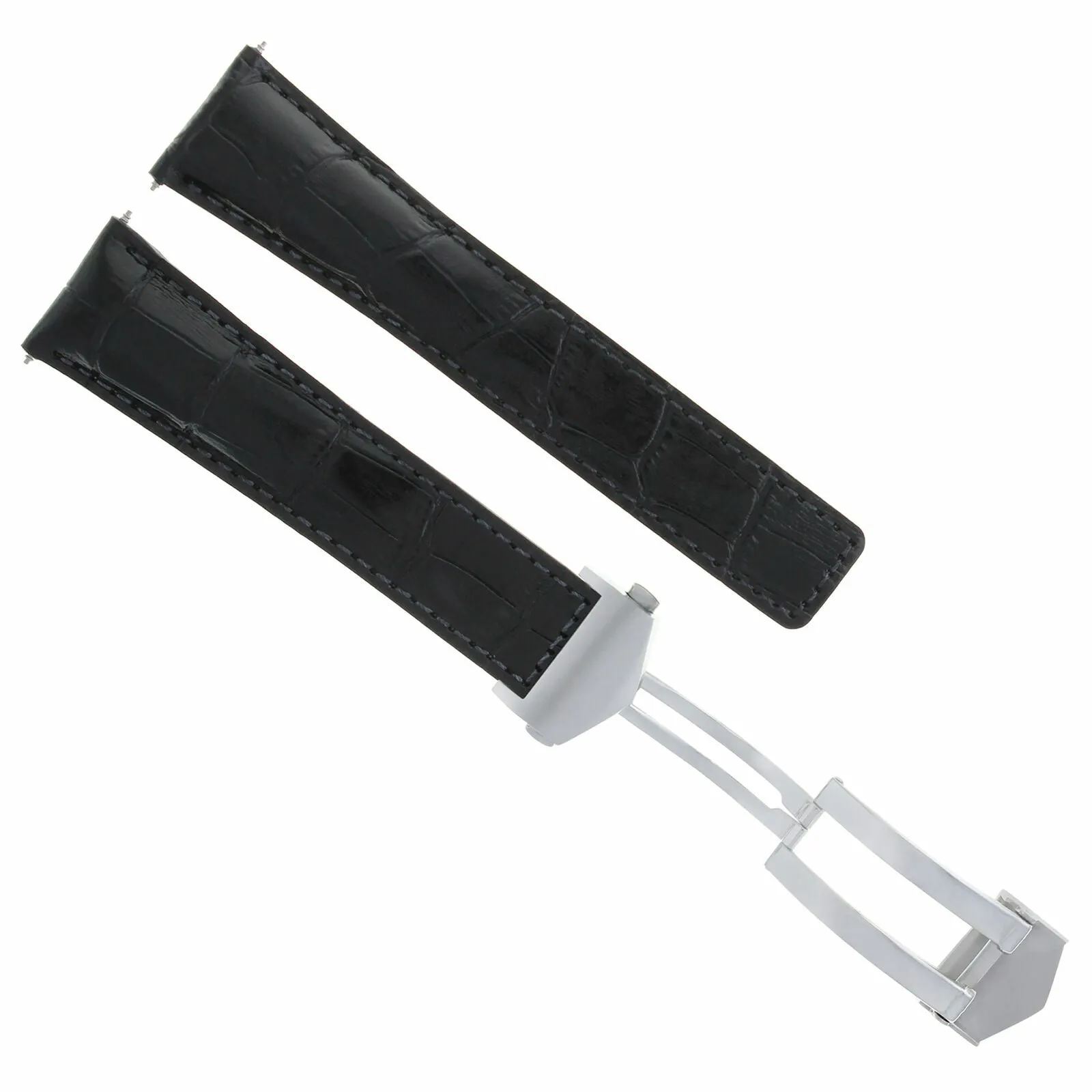 20MM LEATHER BAND STRAP CLASP FOR TAG HEUER CARRERA AQUARACER WH1111 F1 BLACK
