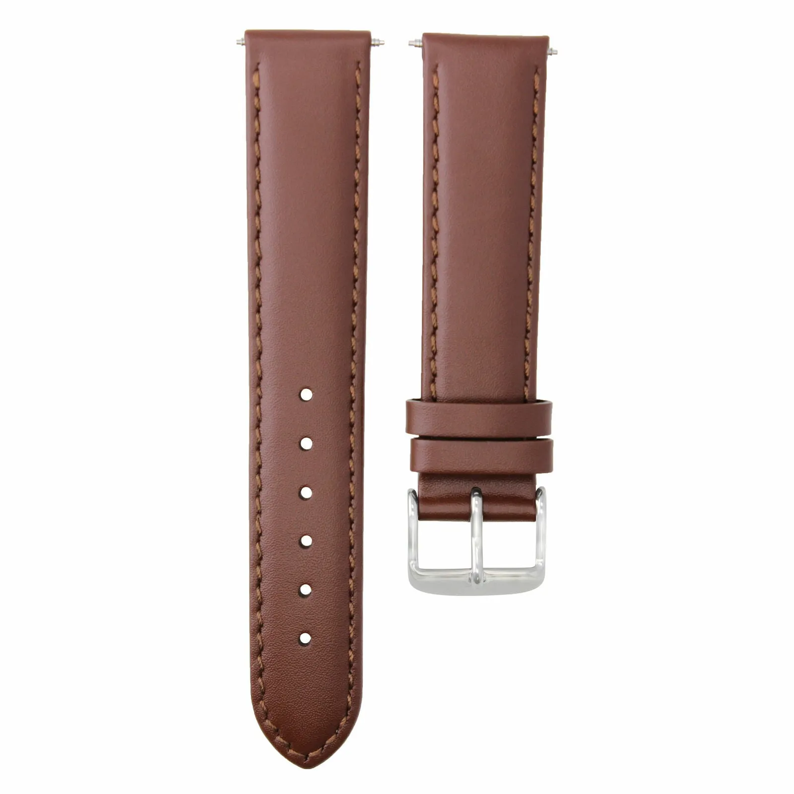 20MM LEATHER WATCH STRAP BAND FOR ZENO MAGELLANO WATCH LIGHT BROWN WHIT STITCH