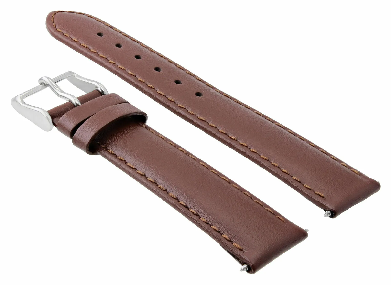 20MM LEATHER WATCH STRAP BAND FOR ZENO MAGELLANO WATCH LIGHT BROWN WHIT STITCH