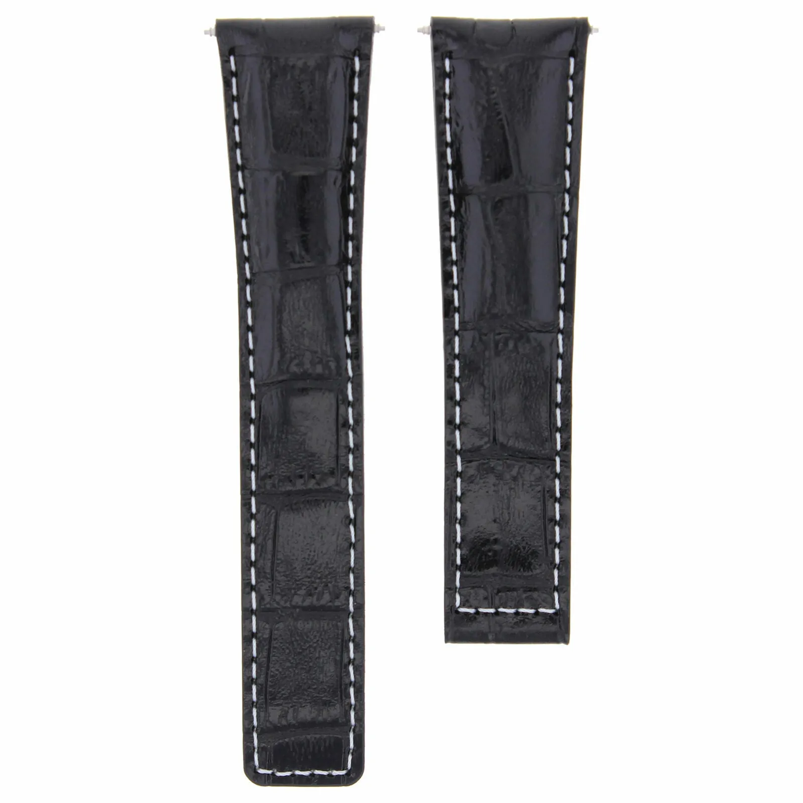 22/18MM LEATHER STRAP BAND FOR 22MM BREITLING BENTLEY DEPLOYMENT CLASP BLACK WS