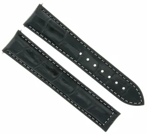 22MM LEATHER WATCH BAND STRAP CLASP FOR 22/18 TAG HEUER TARGA FLORIO BLACK WS