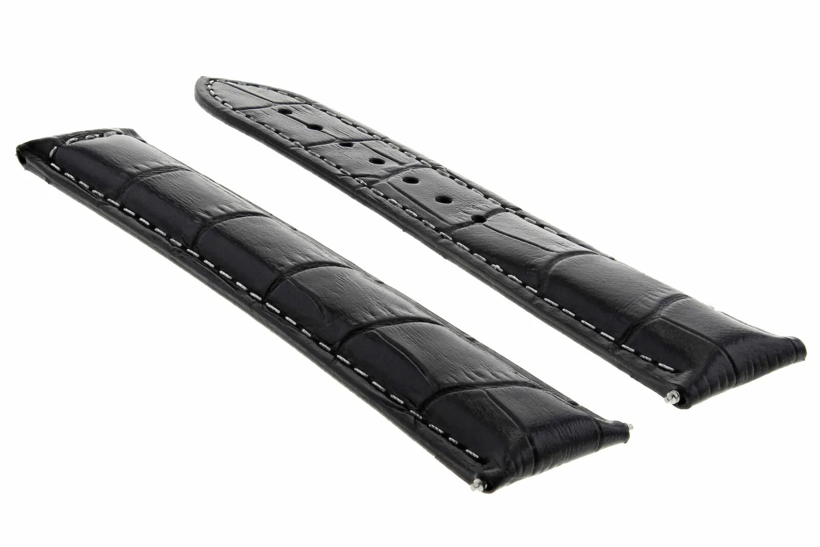 22MM LEATHER WATCH BAND STRAP CLASP FOR 22/18 TAG HEUER TARGA FLORIO BLACK WS