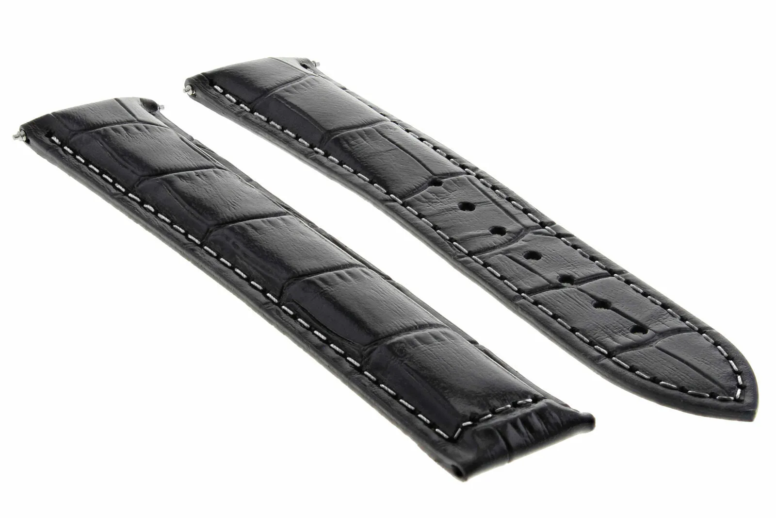 22MM LEATHER WATCH BAND STRAP CLASP FOR 22/18 TAG HEUER TARGA FLORIO BLACK WS