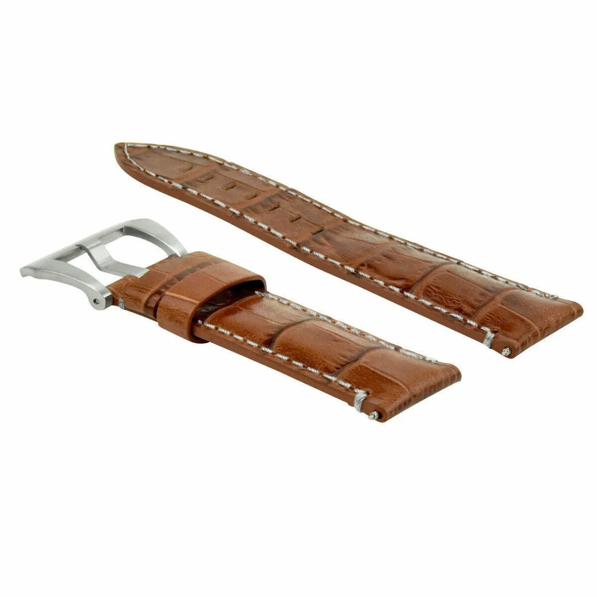 22MM LEATHER WATCH BAND STRAP FOR BREITLING NAVITIMER CHRONOMAT COLT L/BROWN WS