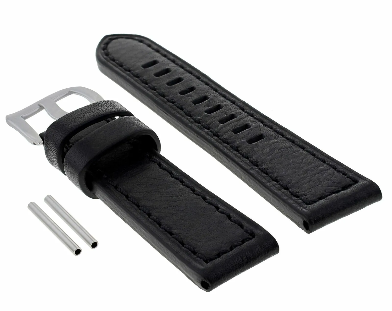 22MM LEATHER WATCH BAND STRAP FOR PAM PANERAI MARINA LUMINOR WATCH BLACK LONG