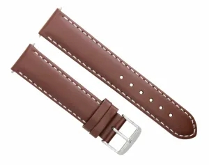 22MM LEATHER WATCH STRAP SMOOTH BAND FOR BREITLING CHRONOMAT 44 L/BROWN TAN WS
