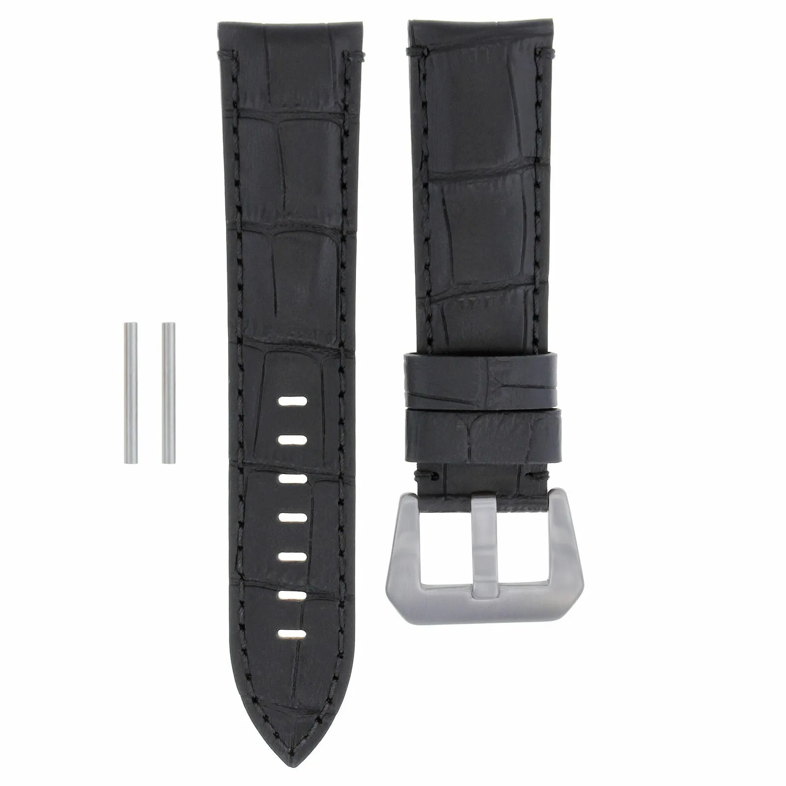 24MM GENUINE LEATHER WATCH BAND STRAP FOR PAM 44MM PANERAI MARINA LUMINOR BLACK