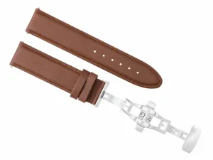 24MM LEATHER PAM WATCH STRAP SMOOTH BAND CLASP FOR 44MM PANERAI MARINA L/BROWN
