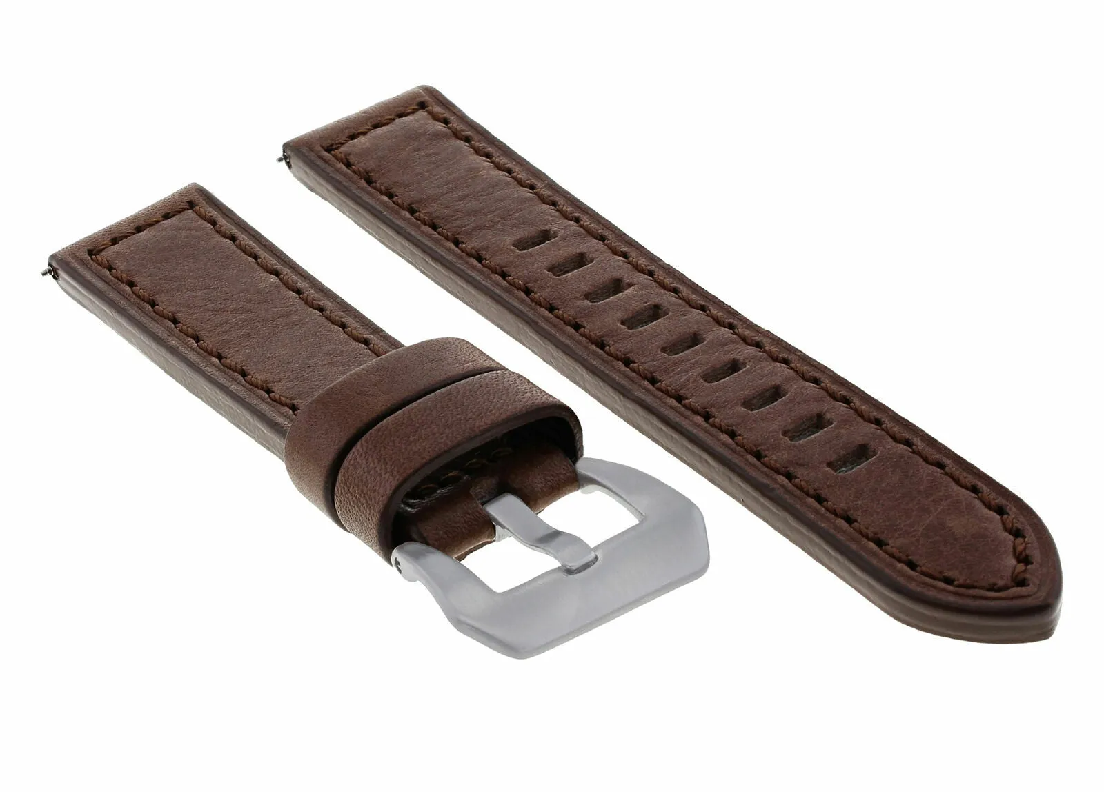 24MM PREMIUM LEATHER WATCH BAND STRAP FOR PAM 44MM PANERAI GMT D/BROWN LONG