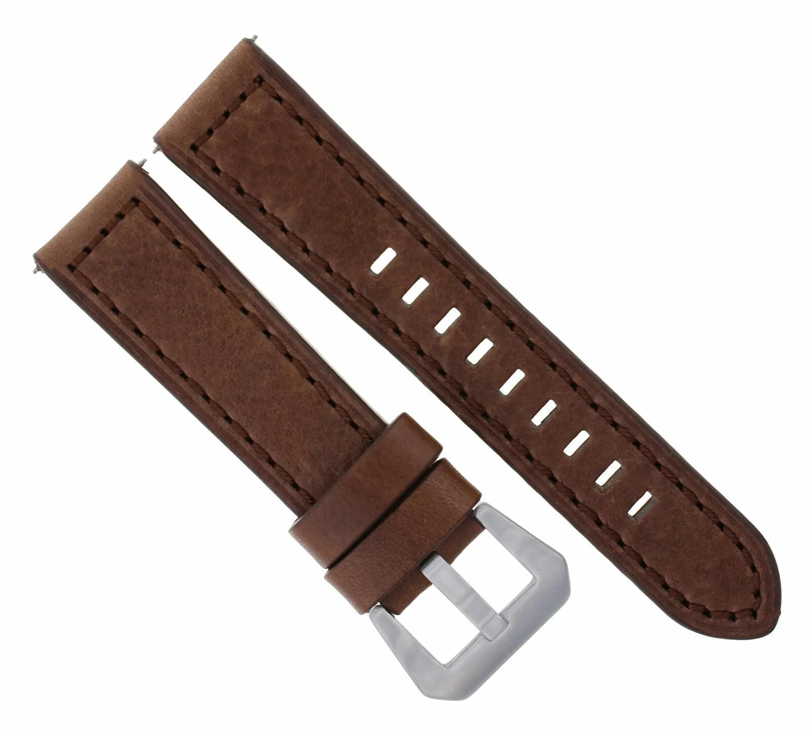 24MM PREMIUM LEATHER WATCH BAND STRAP FOR PAM 44MM PANERAI GMT D/BROWN LONG
