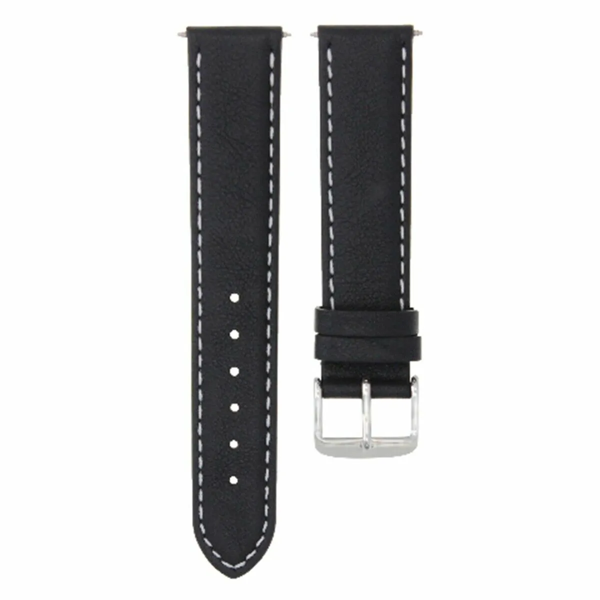 24MM SMOOTH GENUINE LEATHER WATCH STRAP BAND FOR MAURICE LACROIX WATCH BLACK