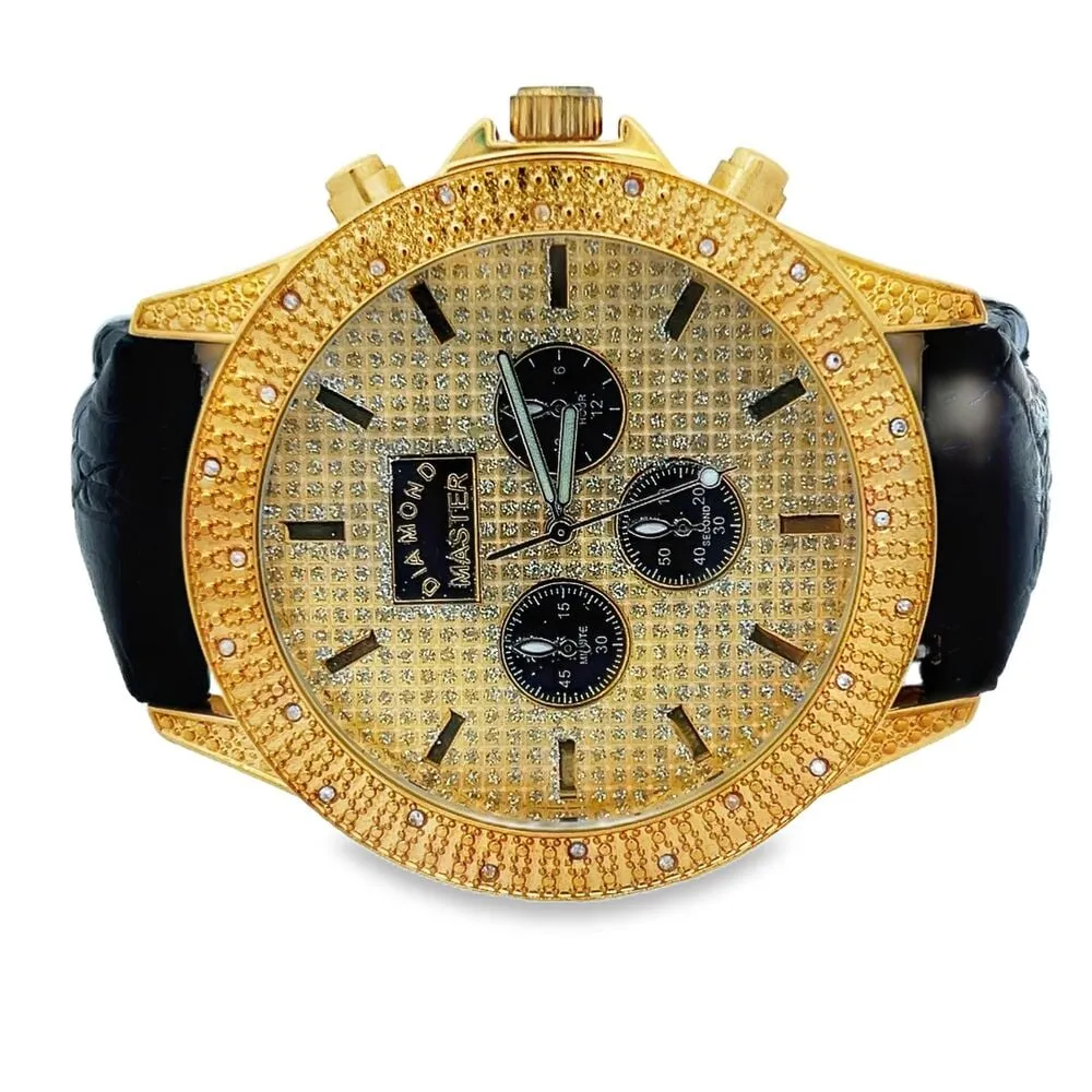 .25 Carat Diamond Pave Watch w/ Leather Band