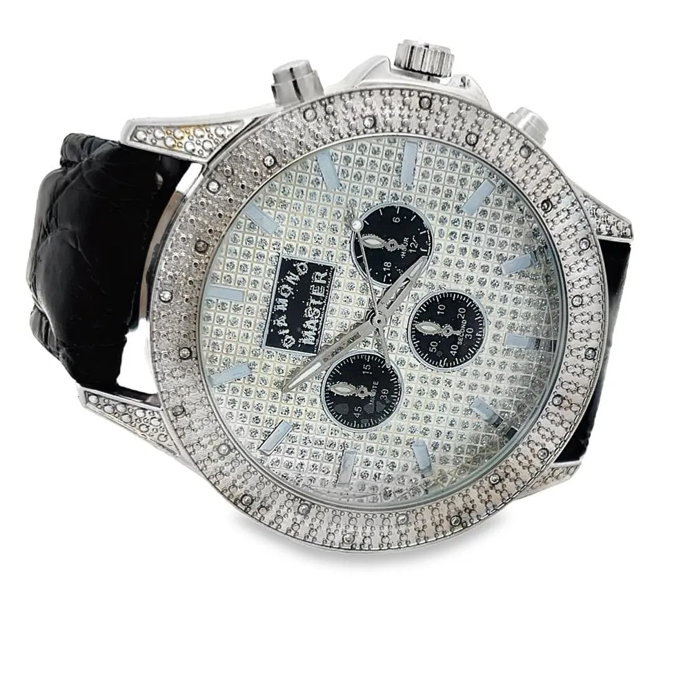 .25 Carat Diamond Pave Watch w/ Leather Band