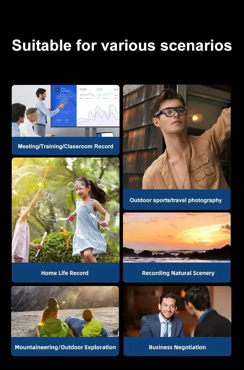 4K Smart Bluetooth Glasses with Camera | 32GB Storage | Multifunctional Video Recording & Live Streaming Glasses