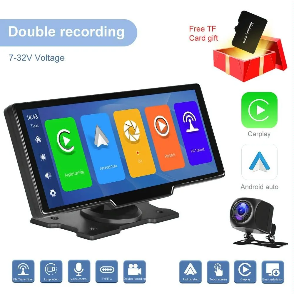 9.3 Hd Wired Smart Player With Wireless Carplay - Split-Screen Display Black