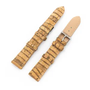 Add a Touch of Natural Flair: 18mm Striped Cork Watch Strap