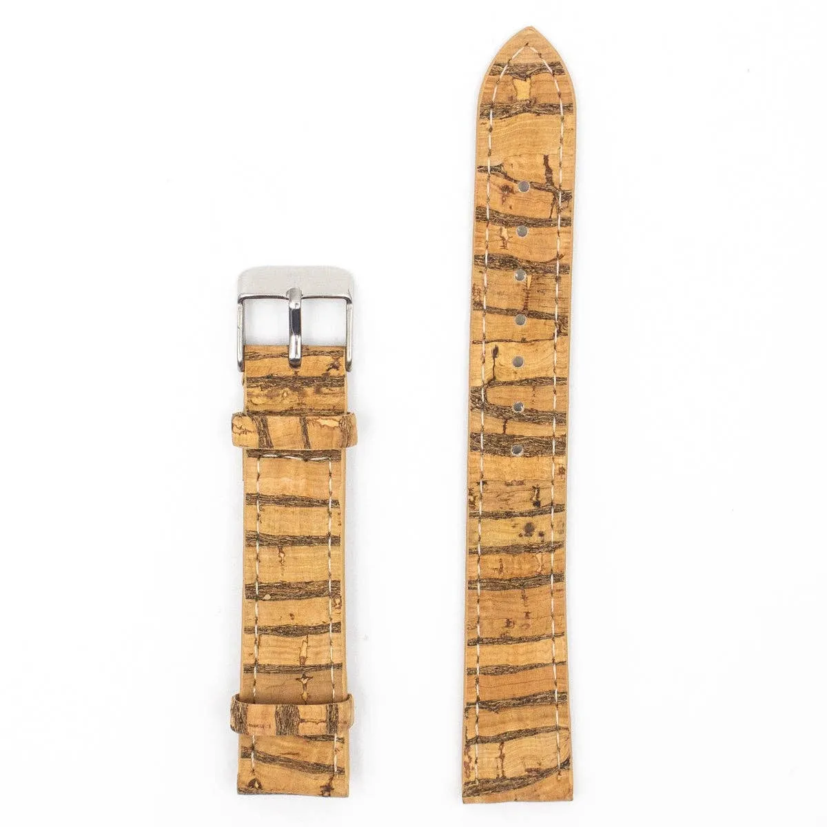 Add a Touch of Natural Flair: 18mm Striped Cork Watch Strap